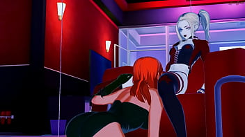 Harley Quinn and Posion Ivy fuck in a hotel room.