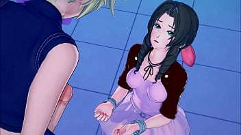 Cloud fucking Aerith in a love hotel, lets him cum in her pussy.